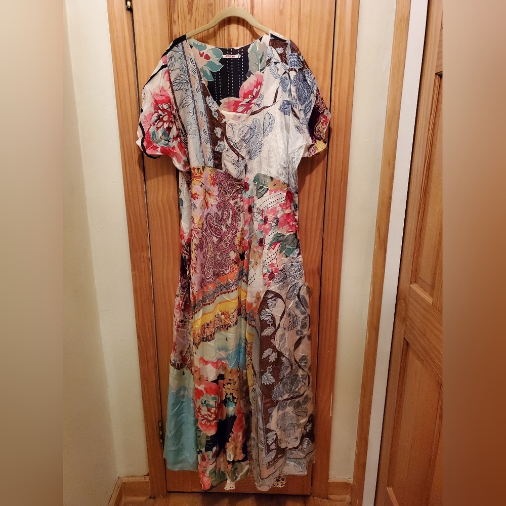 Johnny Was Silk Maxi Dress w/Pockets -  Beautifully Bohemian!!! - Size XXL